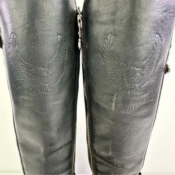 Vintage Y2K Harley-Davidson Ranger H-3015 Black Leather Biker Boots Size 6 - Picture 7 of 11
